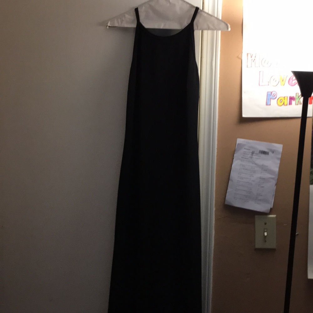 Black sheer/backless long formal dress. Stunning